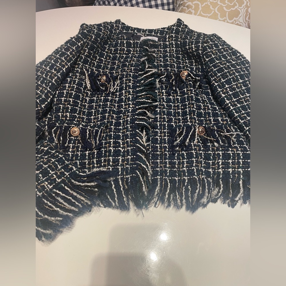 J.O.A. Suit Jacket w Fringe Details, S